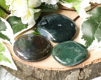 Mosagaat Zaksteen - Palmsteen - Oplegger Cabochon Handsteen Gepolijst Natuurlijk Steen Edelsteen Knuffelsteen Getrommeld Trommelsteen Duim