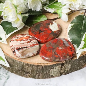 Jaspis-Brekzien-Taschenstein – Palmenstein – Anhänger, Cabochon, Handstein, polierter Naturstein, Edelstein, Kuschelstein, getrommelter Trommelstein