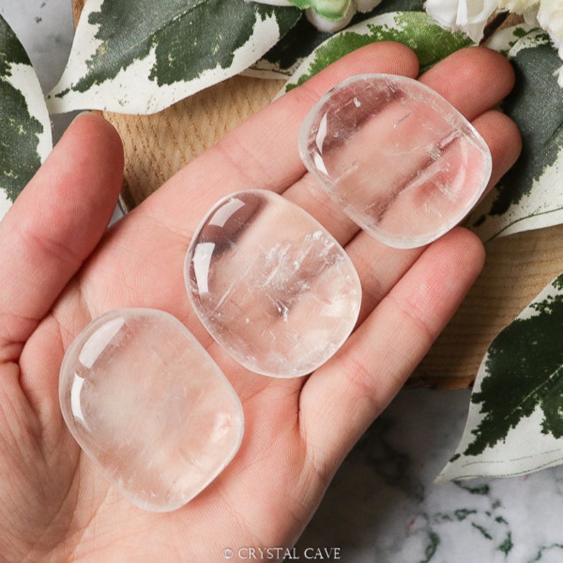Optisk Kalcit Ficksten - Palmsten Överlägg Cabochon Handsten Polerad Natursten Ädelsten Gossten Skiva Platt Trumlad Sten bild 3