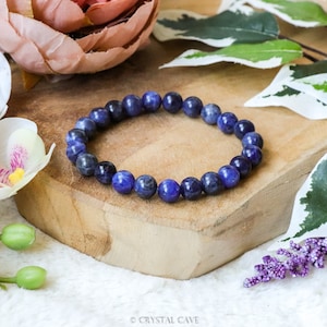 Sodalite Bracelet / Round Beads   8mm High Grade Quality Genuine Natural Gemstone Stone Beaded Jewelry Men Women Crystal Bead Gem Rock Blue