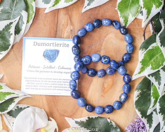 Dumortierite Tumbled Stone Bracelet Crystal Barock Smooth Beads