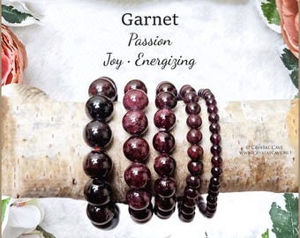 Garnet Bracelet 4/6/8/10/12mm Round Smooth Beads Grade Quality Genuine Natural Gemstone Stone Beaded Carved Jewelry Men Women Crystal Bead