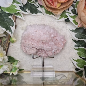 Pink Halite Cluster USA / Adjustable Display Stand Geode Gemstone Interior Crystal Decoration Specimen  Museum Mineral California Mojave