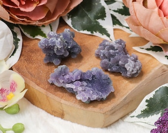 Raw Grape Agate Crystal / Rough Natural Stone Lump Decoration Interior Sculpture Mini Chunk Nugget Gemstone Geode Druzy Cluster Botryoidal