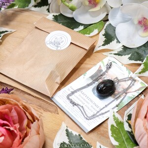 Garnet Pendant Necklace 925 Sterling Silver / Jewelry Gift Box Crystal Card Present for Him Her / Real Gemstone Natural Stone Gold Chain image 7