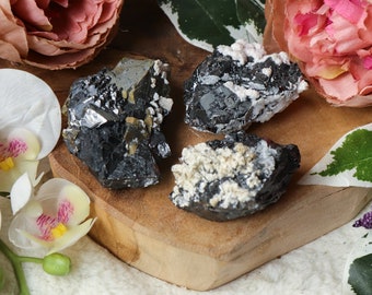 Raw Galena Sphalerite Quartz Pyrite Calcite Crystal / Rough Natural Stone Decoration Interior Sculpture Nugget Gemstone Geode Druzy Cluster