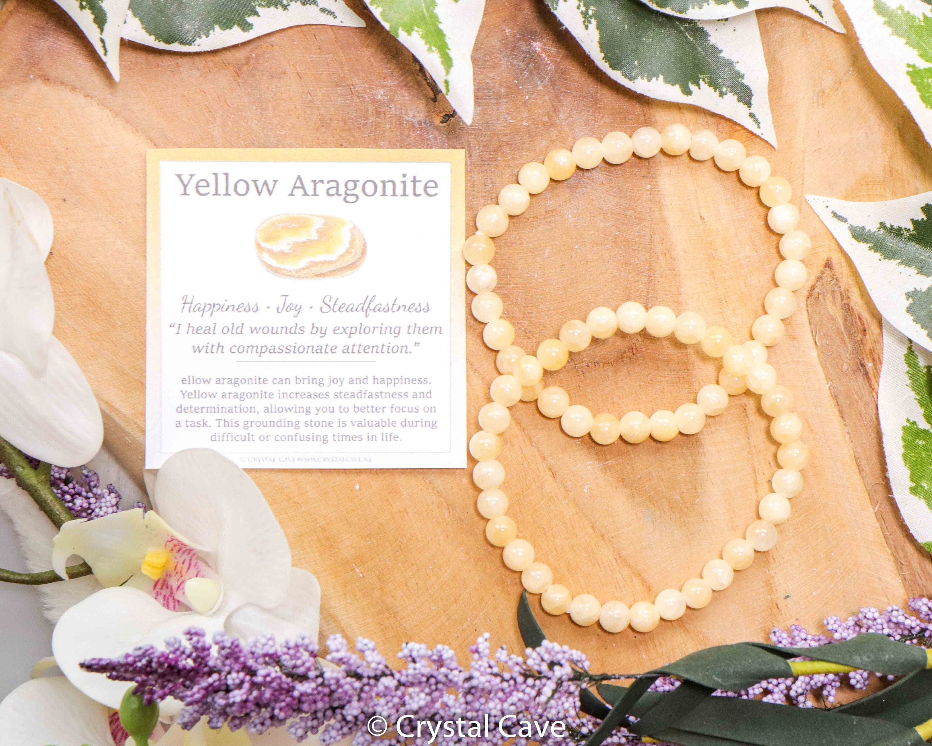 Bracelet En Aragonite Jaune, Pierre Naturelle, Bracelet Femme