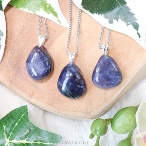 Iolite Sunstone Pendant Necklace Rock Crystal Sterling Silver - 925 Stamped Eye Ring Raw Stone Jewelry Gemstone Gift Her Him Women Men Chain