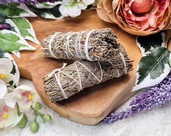 Barra de Salvia Azul para Sahumerios de 10 cm / Salvia Azul Californiana (Salvia Farinacea) / Limpieza del hogar, Meditación, Riqueza, Felicidad y Abundancia