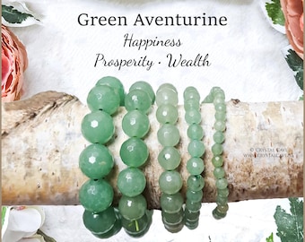 Green Aventurine Bracelet 4/6/8/10/12mm Facet Beads Grade Quality Genuine Natural Gemstone Stone Beaded Jewelry Men Women Crystal Bead Rock