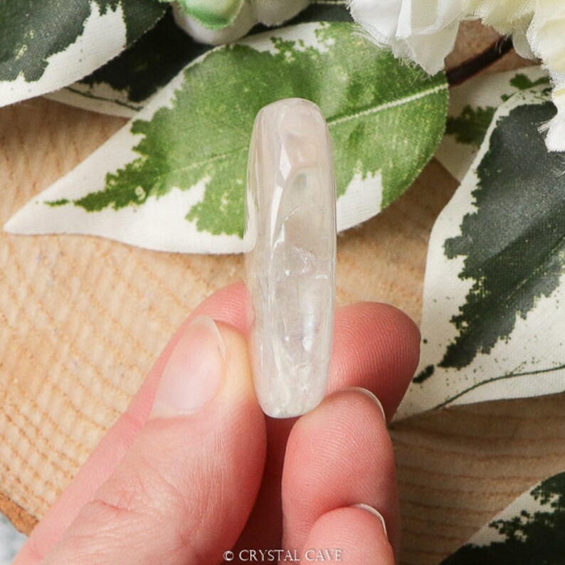 Optisk Kalcit Ficksten - Palmsten Överlägg Cabochon Handsten Polerad Natursten Ädelsten Gossten Skiva Platt Trumlad Sten bild 5
