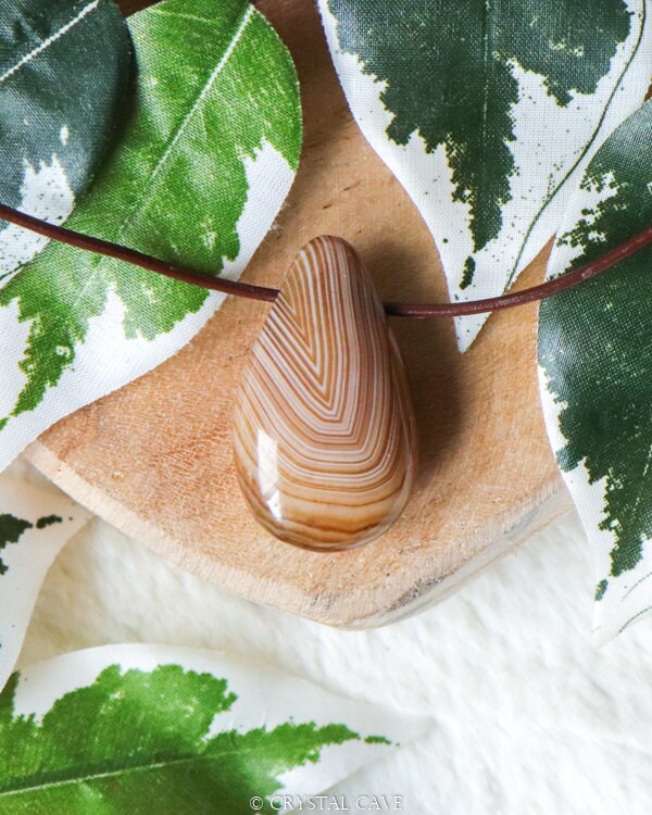 Pendentif Goutte En Agate Du Botswana Pierre Naturelle Percée - Naturosphère