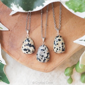 Dalmatian Jasper Silver Pendant - Sterling Silver 925 Necklace Ring Stone Crystal Jewelry Genuine Natural Gemstone Gift Her Him Women Men