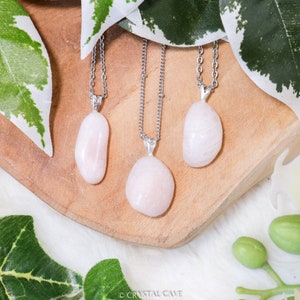 Petalite Pendant Necklace Rock Crystal Sterling Silver - 925 Stamped Eye Ring Raw Stone Jewelry Gemstone Gift Her Him Women Men Chain Cord