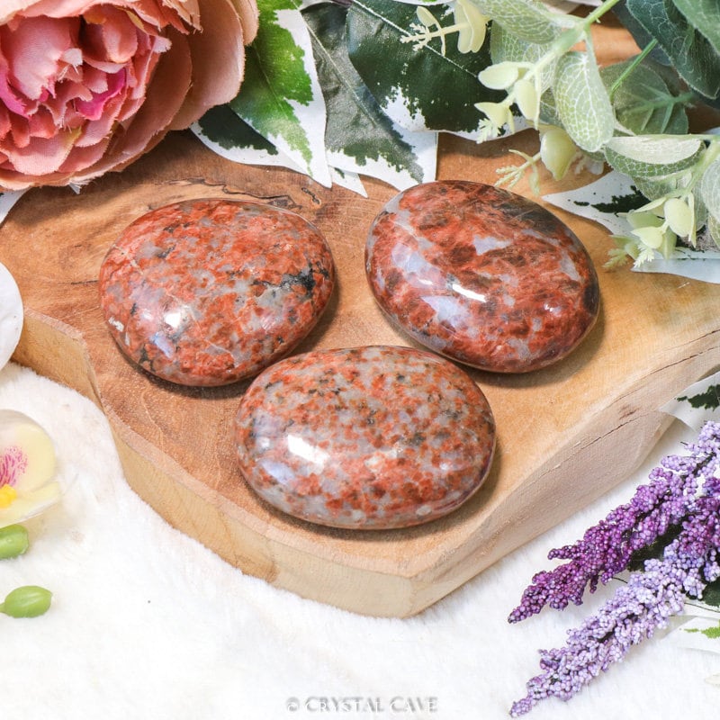 Imperial Red Granite Jumbo Hand Stone Palm Stone XL Tumble Large