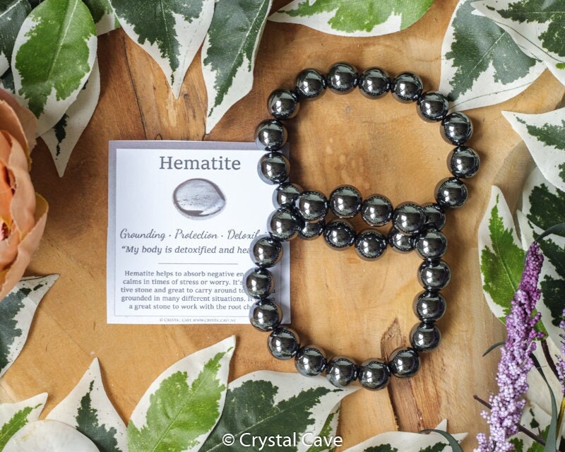 Hematite  Bracelet / Round Beads 12mm High Grade Quality Genuine Natural Gemstone Stone Beaded Jewelry Men Women Crystal Bead Gem Rock Iron