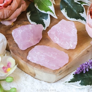 Raw Rose Quartz Crystal / Rough Natural Stone Lump / Crystal Decoration Interior Sculpture / Mini Chunk Nugget Gemstone Geode Druzy Cluster