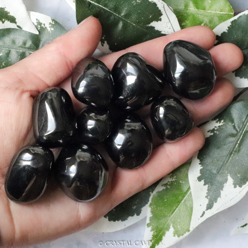 Anthracite Crystal Tumbled Stone Polished Gemstone / Letting Etsy