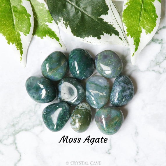 Moss Agate Crystal Tumbled Stone Polished Gemstone Stability