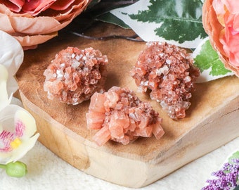 Raw Red Aragonite Flower Cluster / Rough Natural Stone Crystal Decoration Interior Sculpture Mini Cluster Nugget Gemstone Geode Druzy