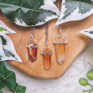 Amphibole Quartz Raw Point Pendant Necklace Sterling Silver 925 - Ring Stone Crystal Jewelry Gemstone Gift for Her Him Women Men Cord Chain