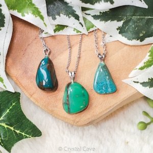 Gem Silica Pendant Necklace Sterling Silver 925 Stamped Ring Raw Stone Crystal Jewelry Gemstone Gift Her Him Women Men Cord Chain Chalcedony