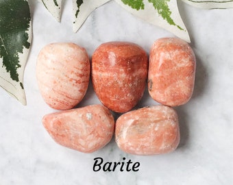 Barite Crystal - Tumbled Stone - Polished Stone - Gemstone / Expression • Evolution • Letting Go / Smooth Pebble Round Boulder Pebble Baryte