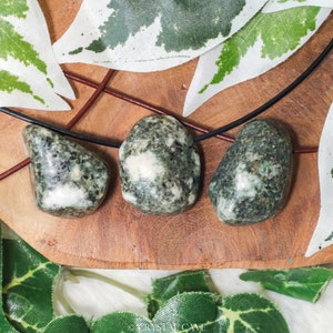 Preseli Bluestone Polished Necklace Pendant - Drilled Stone Jewelry Free Bead Smooth Pierced Crystal Gemstone Stonehenge True Self • Insight