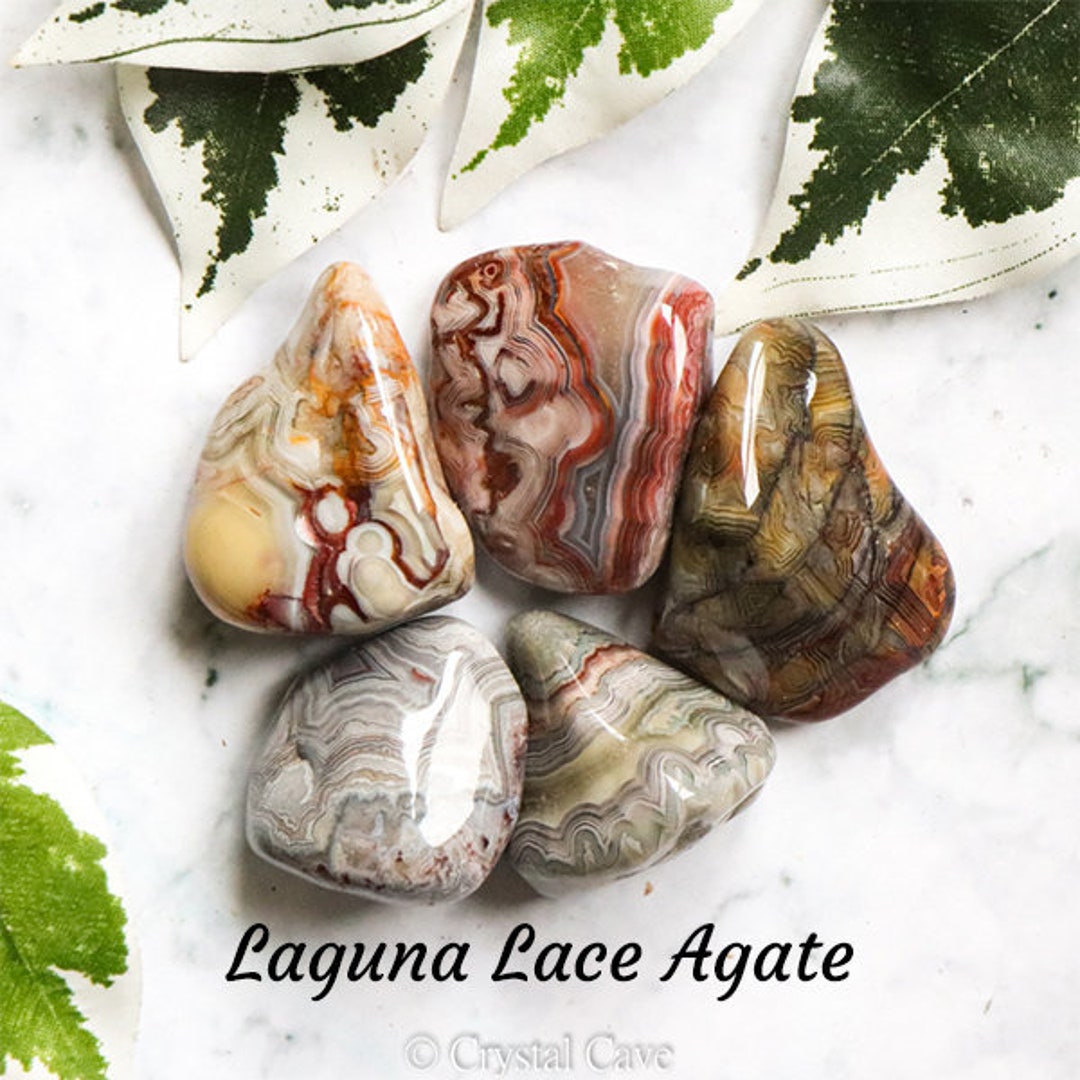Laguna Lace Agate Crystal - Tumbled Stone Polished Gemstone