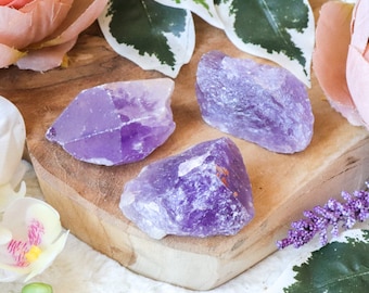 Raw Amethyst / Rough Natural Stone Lump / Crystal Decoration Interior Sculpture / Mini Chunk Nugget Gemstone Altar Geode Druzy Cluster Witch
