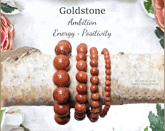 Goldstone Bracelet 4/6/8/10/12mm Round Beads High Grade Quality Genuine Gemstone Stone Beaded Jewelry Men Women Crystal Bead Rock Synthetic