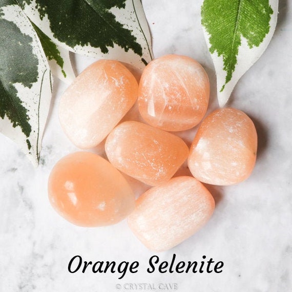 Orange Selenite Crystal Tumbled Stone Polished Stone Gemstone