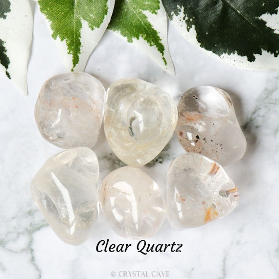 Polished Healing Crystal Gemstones 6 clear quartz tumblestones 20-30mm Polished Healing Crystal Gemstones 6 clear quartz tumblestones 20-30mm