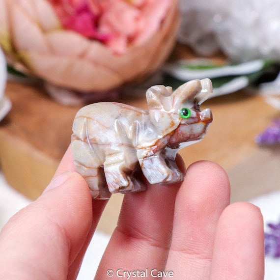Soapstone Triceratops - Spirit Animal Totem Power Gemstone Crystal