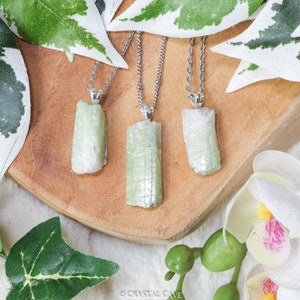 Rough Green Tourmaline Pendant Necklace Rock Crystal Sterling Silver - 925 Stamped Ring Raw Stone Jewelry Gemstone Gift Her Him Women Men