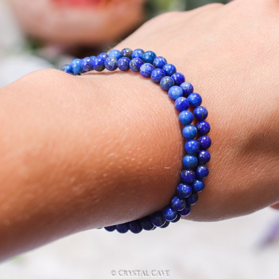 Bracelet Lapis Lazuli Grade A – Boules 4mm – Neuf Avec étiquettes – Coco Papaya