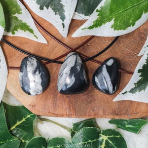 Chrysanthemum Polished Necklace Pendant - Drilled Stone Jewelry Free Form Bead Smooth Pierced Crystal Gemstone Femininity Mindfulness Trust
