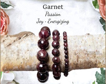 Garnet Bracelet 4/6/8/10/12mm Facet Smooth Beads Grade Quality Genuine Natural Gemstone Stone Beaded Carved Jewelry Men Women Crystal Bead