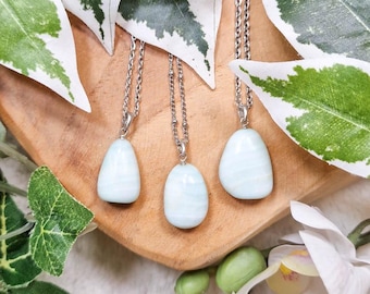 Blauwe Hemimorfiet Edelsteen Gezondheidshanger - Ketting Hanger Luxe Sterling Zilver 925 Zilveren Ring Sieraad Kristal Steen Mannen Vrouwen