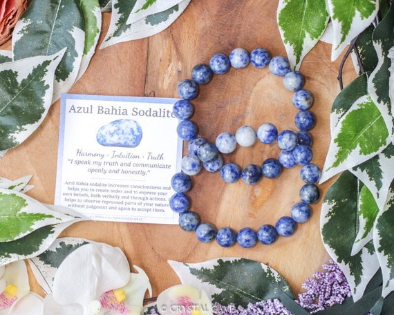 Azul Bahia Sodalite Bracelet Round Beads 10mm High Grade Quality