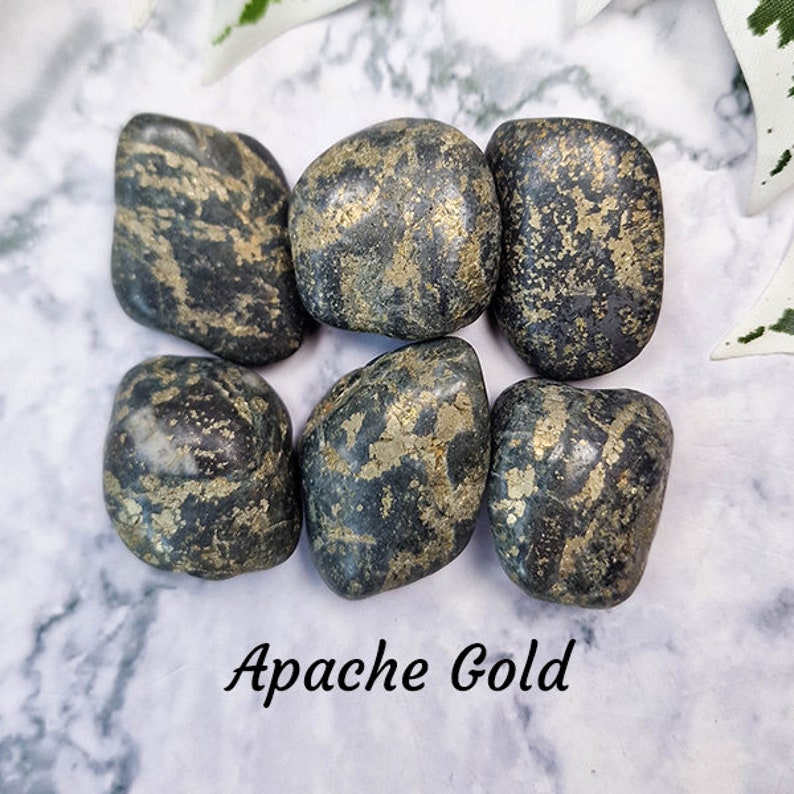 Tumbled Script Stone Apache Gold Crystal - Tumbled Stone Polished Gemstone / Organization ...