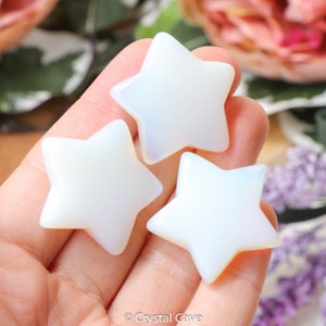 Opalite Star Crystal Carving / Polished Cut Stone Gemstone / Energy Activation Vitalization / Spiritual Crystal Grid Witch Rock Engraving