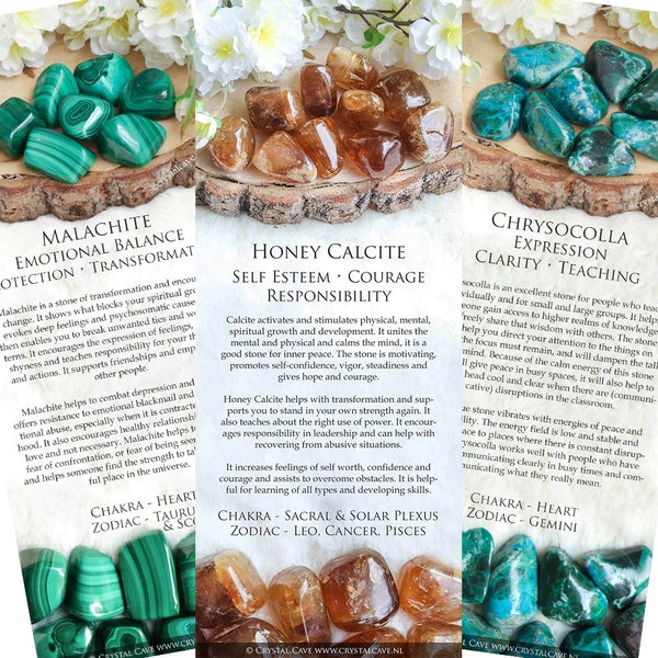 319 Digital Crystal Cards - Informative Cards About Gemstones - Mineral Pictures Powers, Meaning and Affirmation Spiritual Images Collecting
