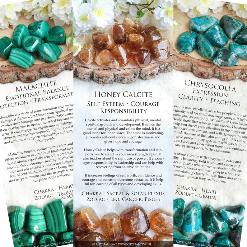 258 Digital Crystal Cards Informative Cards About Gemstones Etsy