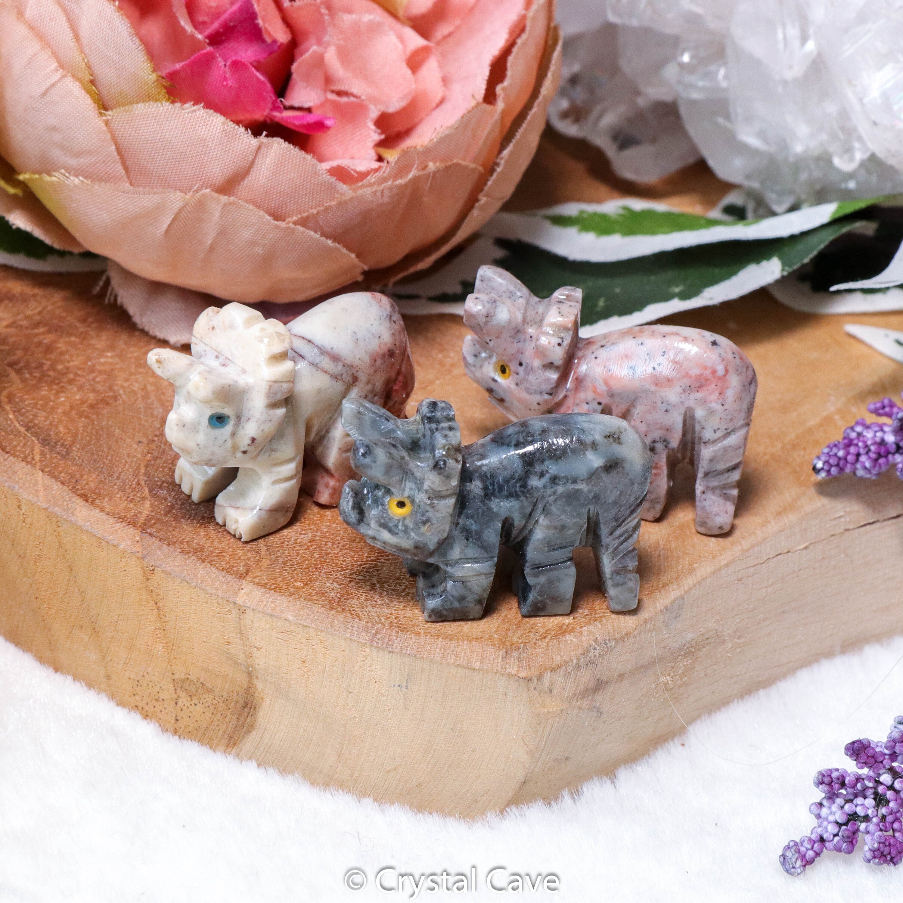 Soapstone Triceratops - Spirit Animal Totem Power Gemstone Crystal