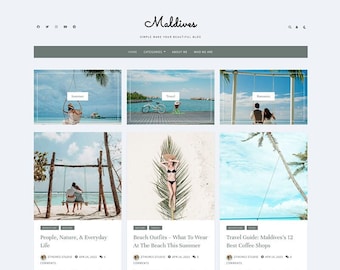 ¡NUEVO! Tema de WordPress - Maldivas: blog de estilo de vida, viajes, moda y feminidad - Descarga digital instantánea