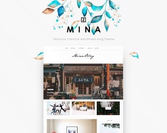 Mina - Tema de blog adaptable de WordPress - Tema femenino de WordPress - Plantilla de blog - Plantilla de moda - Tema de blog de WordPress