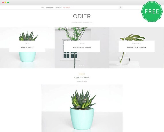 odier lite a simple elegant wordpress blog theme etsy