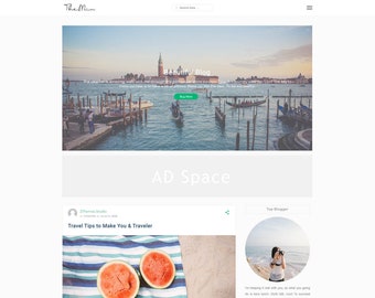 The Min - A Minimal Blog Theme -Wordpress template- Feminine wordpress theme - Responsive WordPress Theme - Fashion template