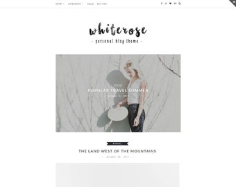 The White - A Beatiful Blog Theme -Wordpress template- Feminine wordpress theme - Responsive WordPress Theme - Fashion template